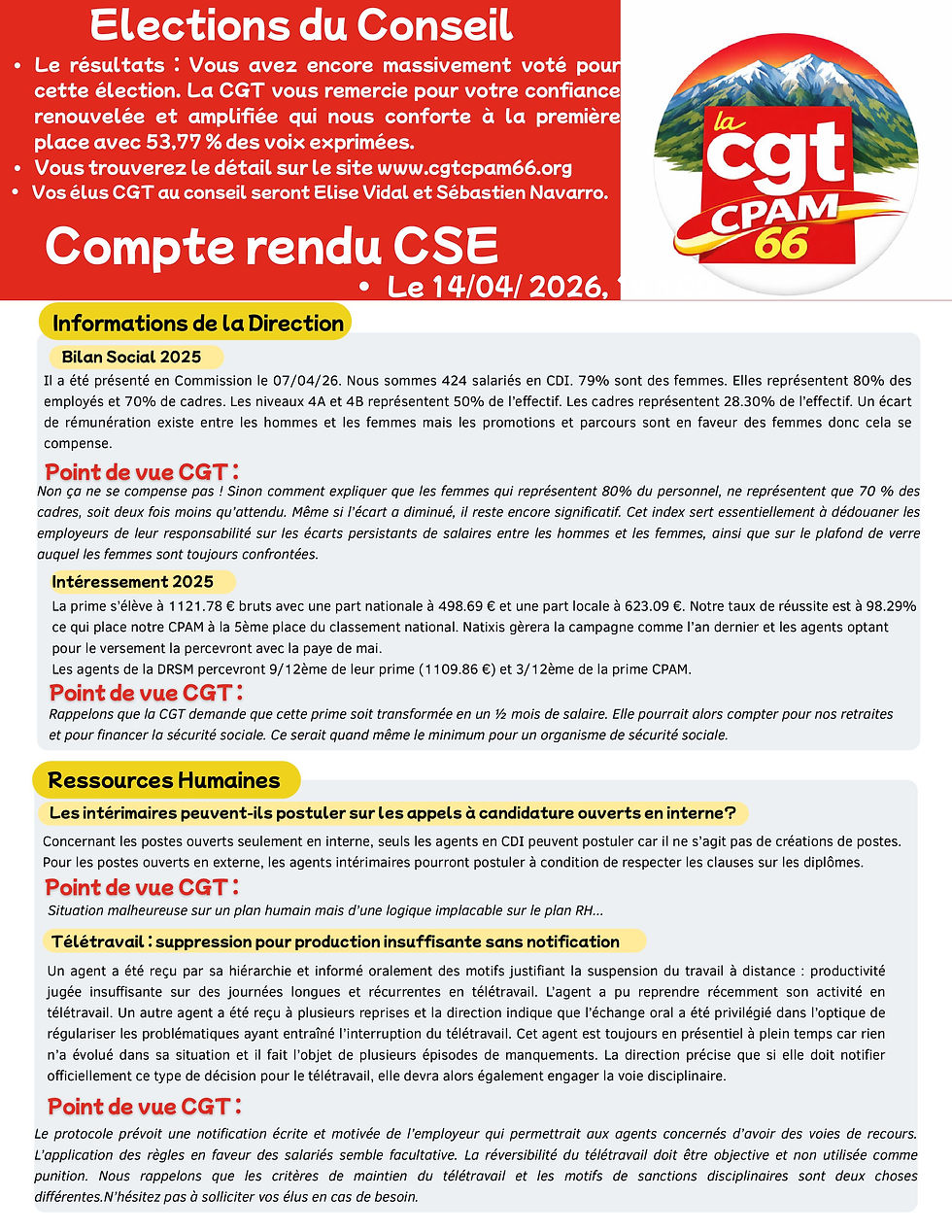 CSE du 14 avril 2026