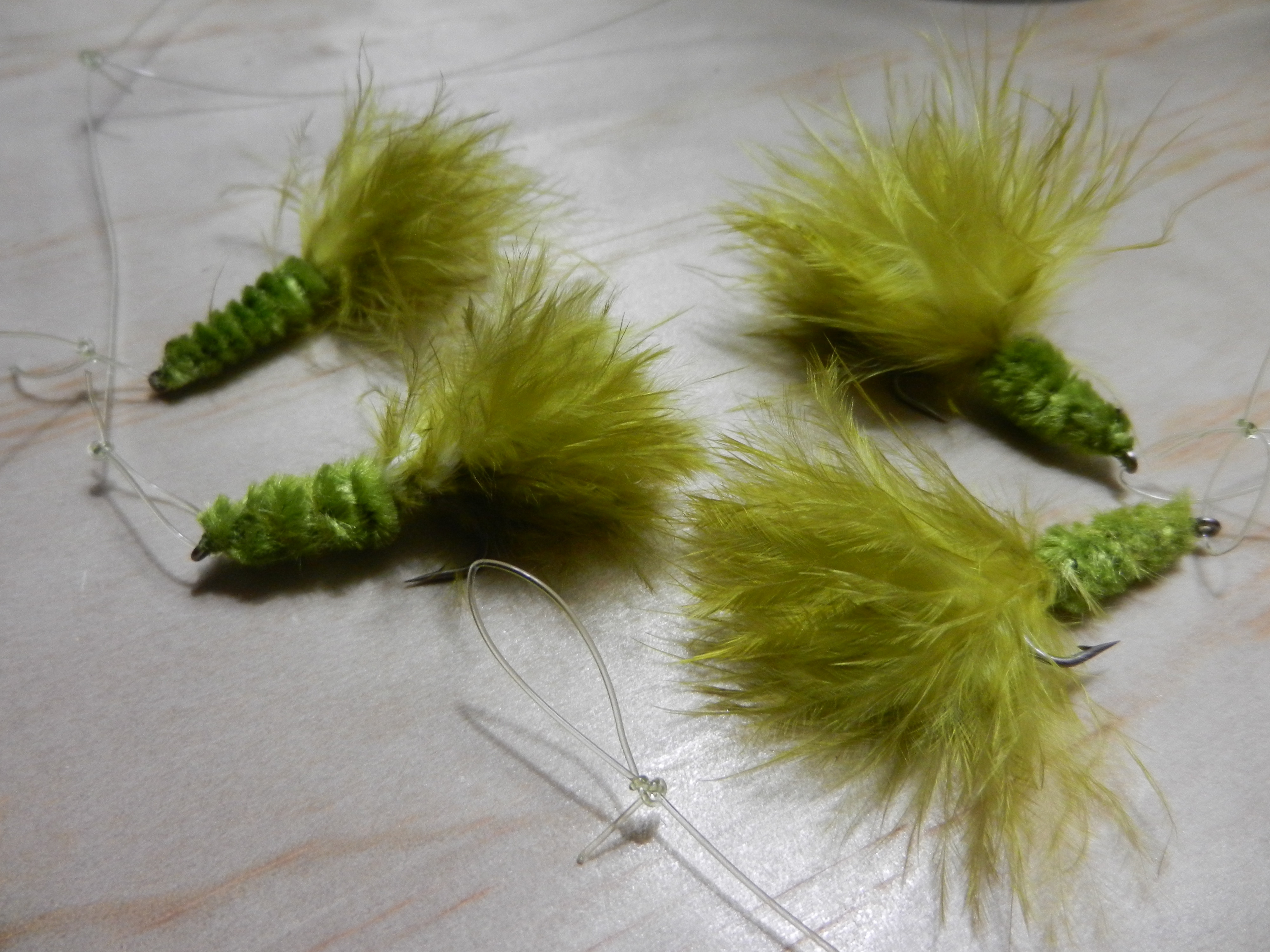 Ocean Wooly Buggers On the Line - Green