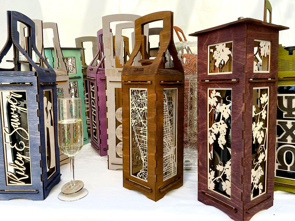 custom patented laser cut bottle carriers