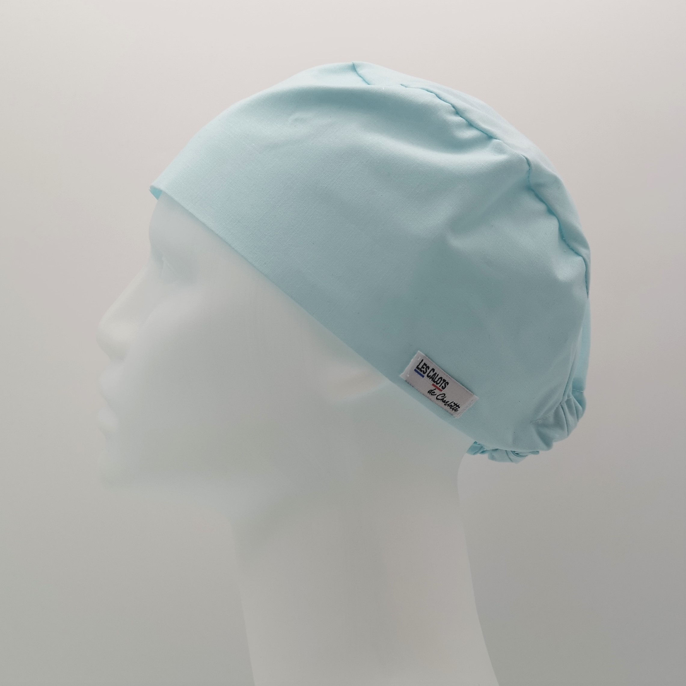 calot de bloc coton tissu charlotte uni menthe glacee veterinaire chirurgien dentiste medecin infirmiere