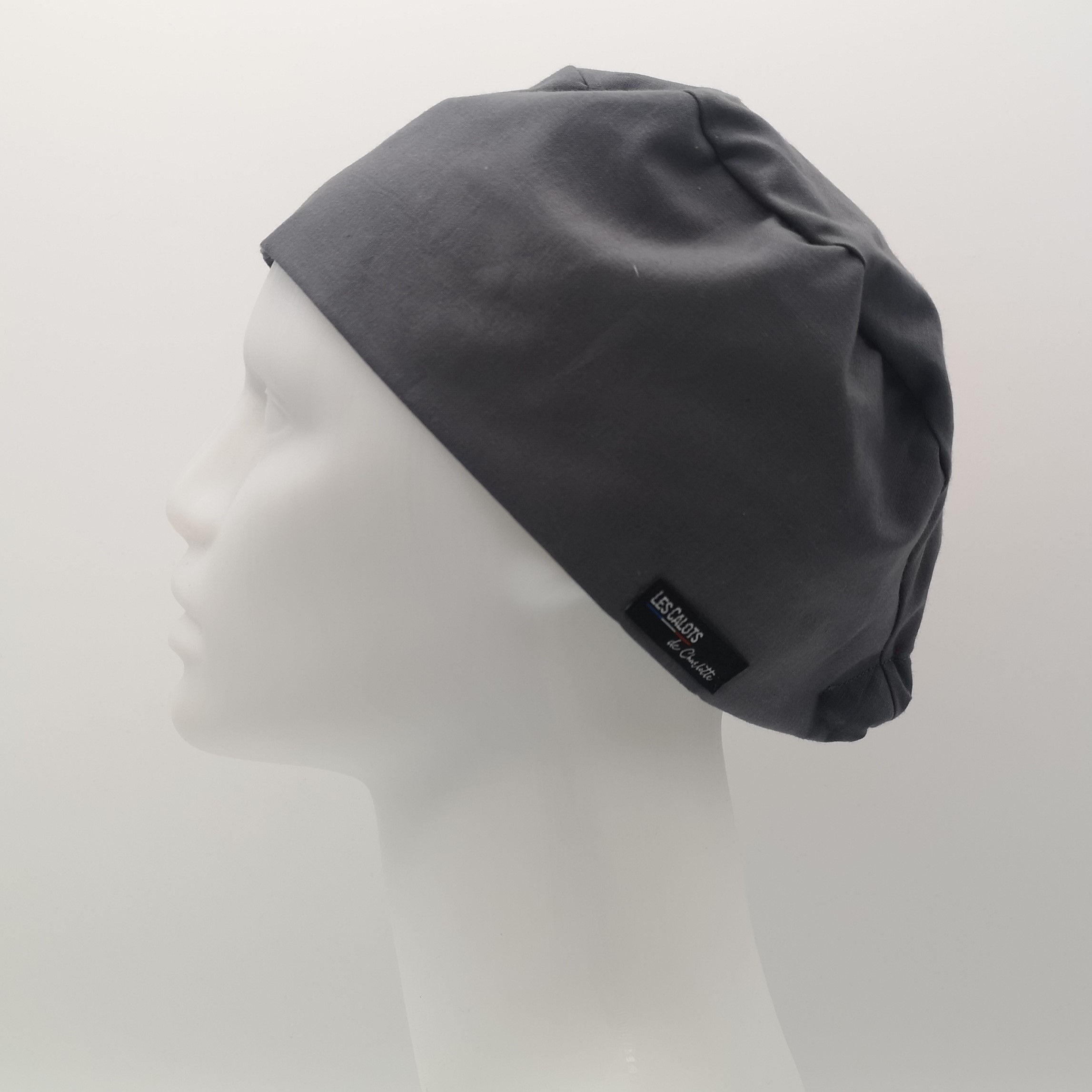 calot de bloc coton tissu charlotte uni gris anthracite veterinaire chirurgien dentiste medecin infirmiere