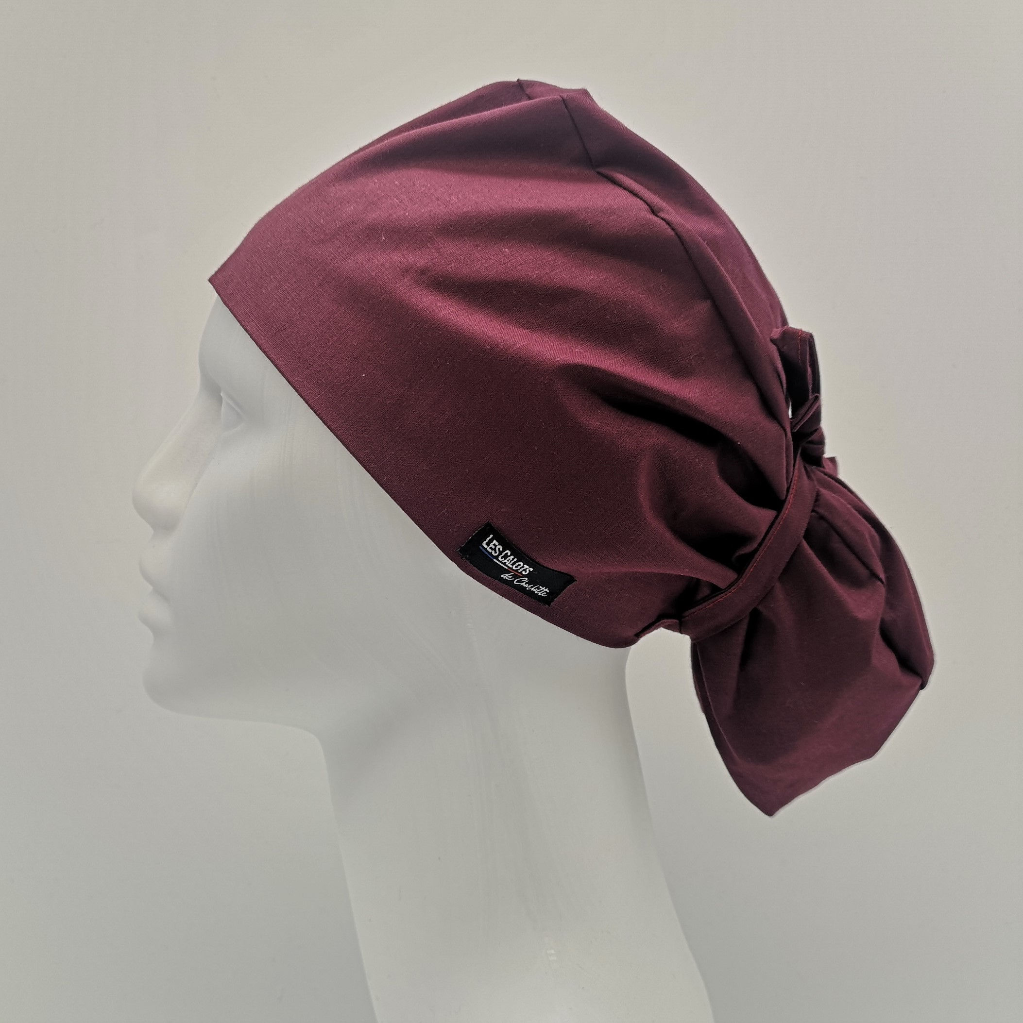 calot de bloc coton tissu charlotte uni bordeaux rouge veterinaire chirurgien dentiste medecin infirmiere