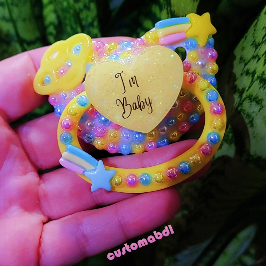 I'm Baby Heart - White, Yellow - Space, Stars, Rainbow, Galaxy, Pink, Light Blue