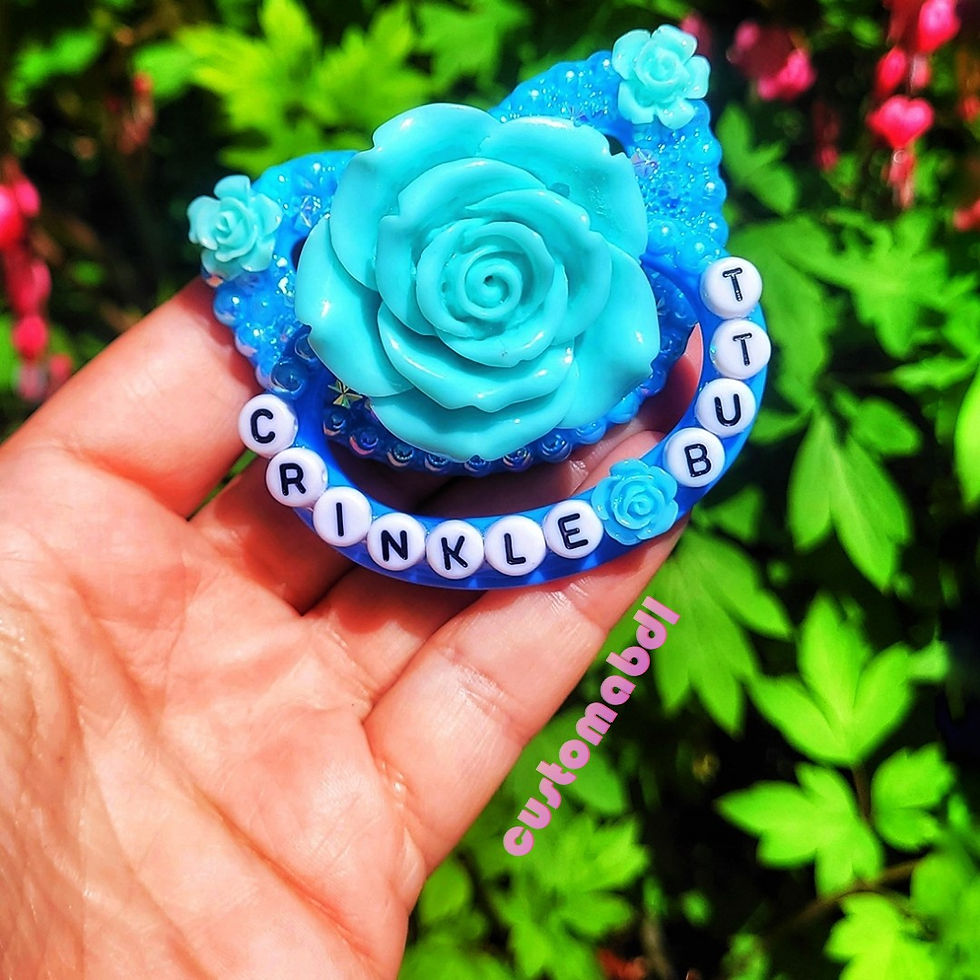 Crinkle La Fleur Rose - Light Blue - Flower, Floral