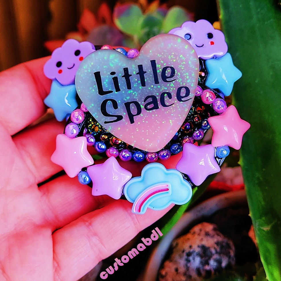 Little Space Heart - Black, Baby Blue, Lavender & Pink - Cloud, Star