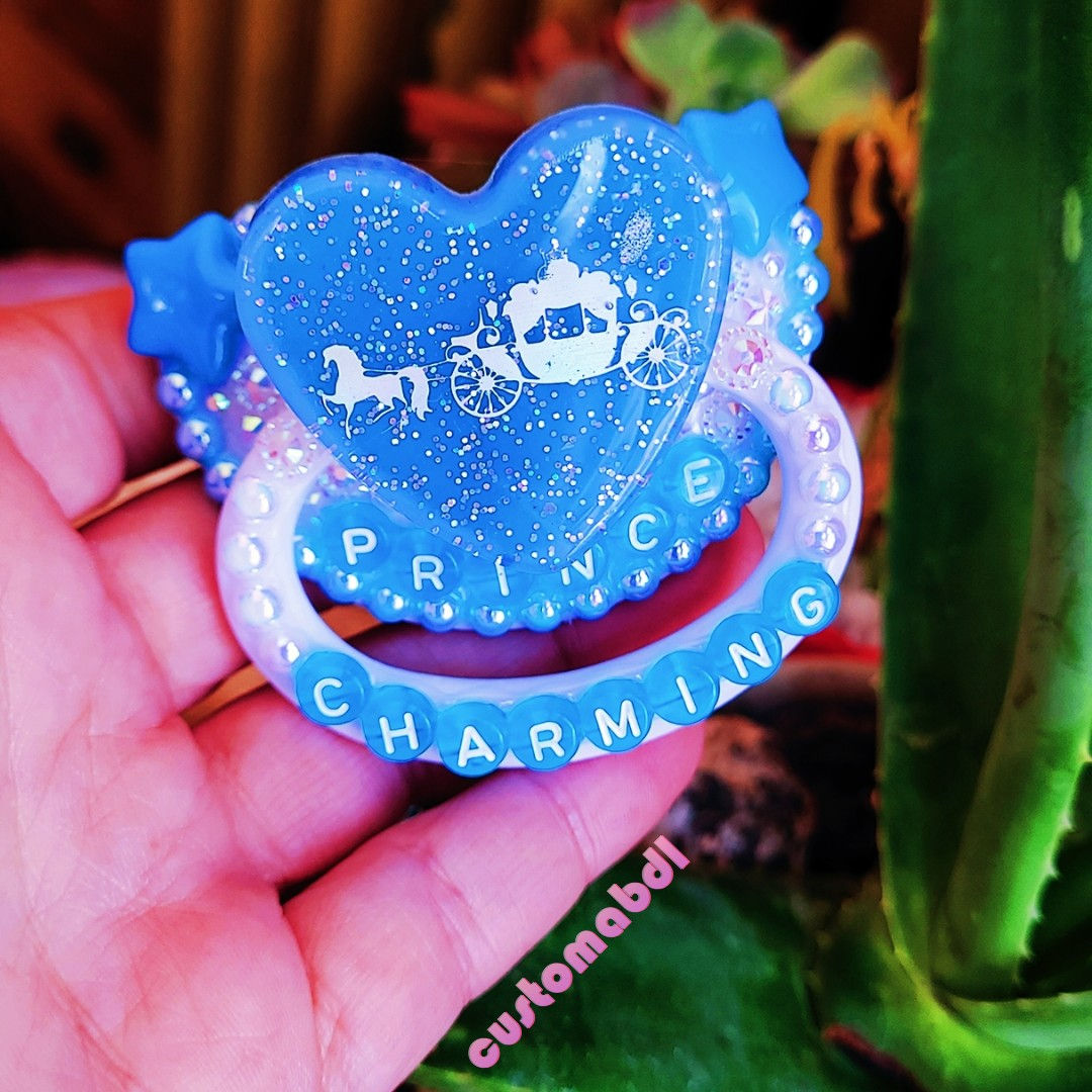 Prince Charming Fairytale Carriage Horse Heart - White & Baby Blue - Royal - Boy