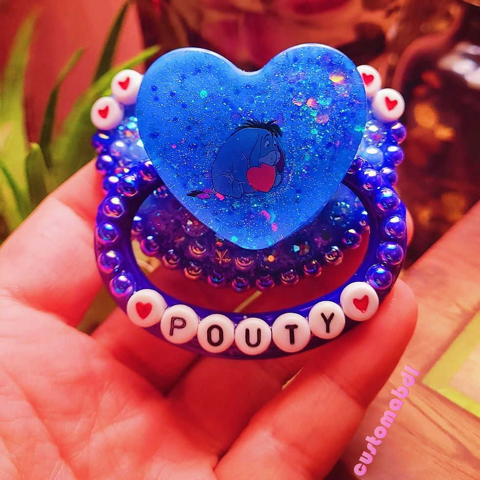 Pouty Donkey Eye Heart - Baby & Royal Blue - Cartoon - Character - Cry, Brat