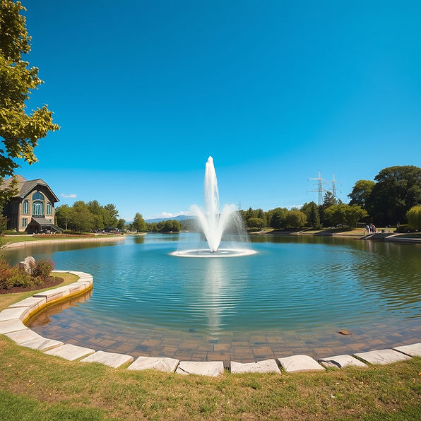 lake and fountain