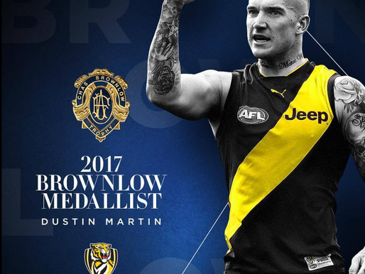 Dustin Martin during the 2017 season that ended with a Brownlow Medal and Richmond premiership.