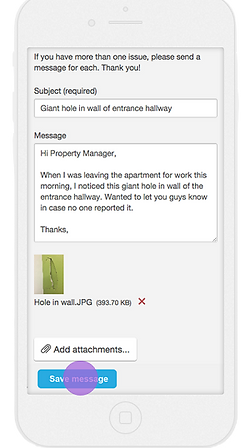 Resident portal maintenance request