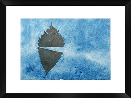 Peinture à la poudre de marbre et encre de Chine sur papier Xuan, incrustation botanique, par Alfredo Yache