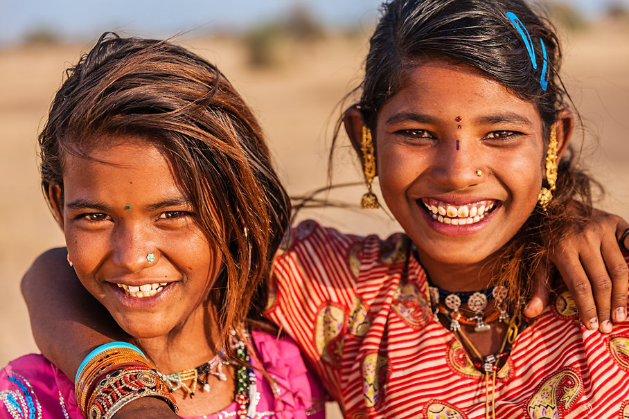 Happy young indian Girls smiling