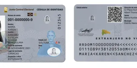Tres tipos de cédula en República Dominicana la de menores de edad, militares y policías, y la de extranjeros residentes