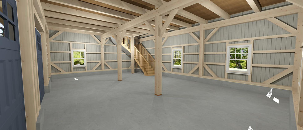 Thumbnail: 24' x 36', 1-1/2 Story Simple Post & Beam Barn