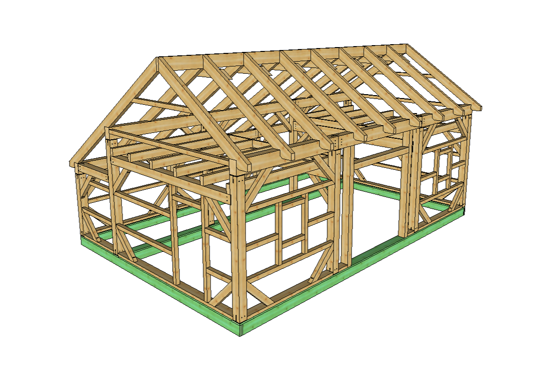 22' x 32' T-REX Saltbox Barn
