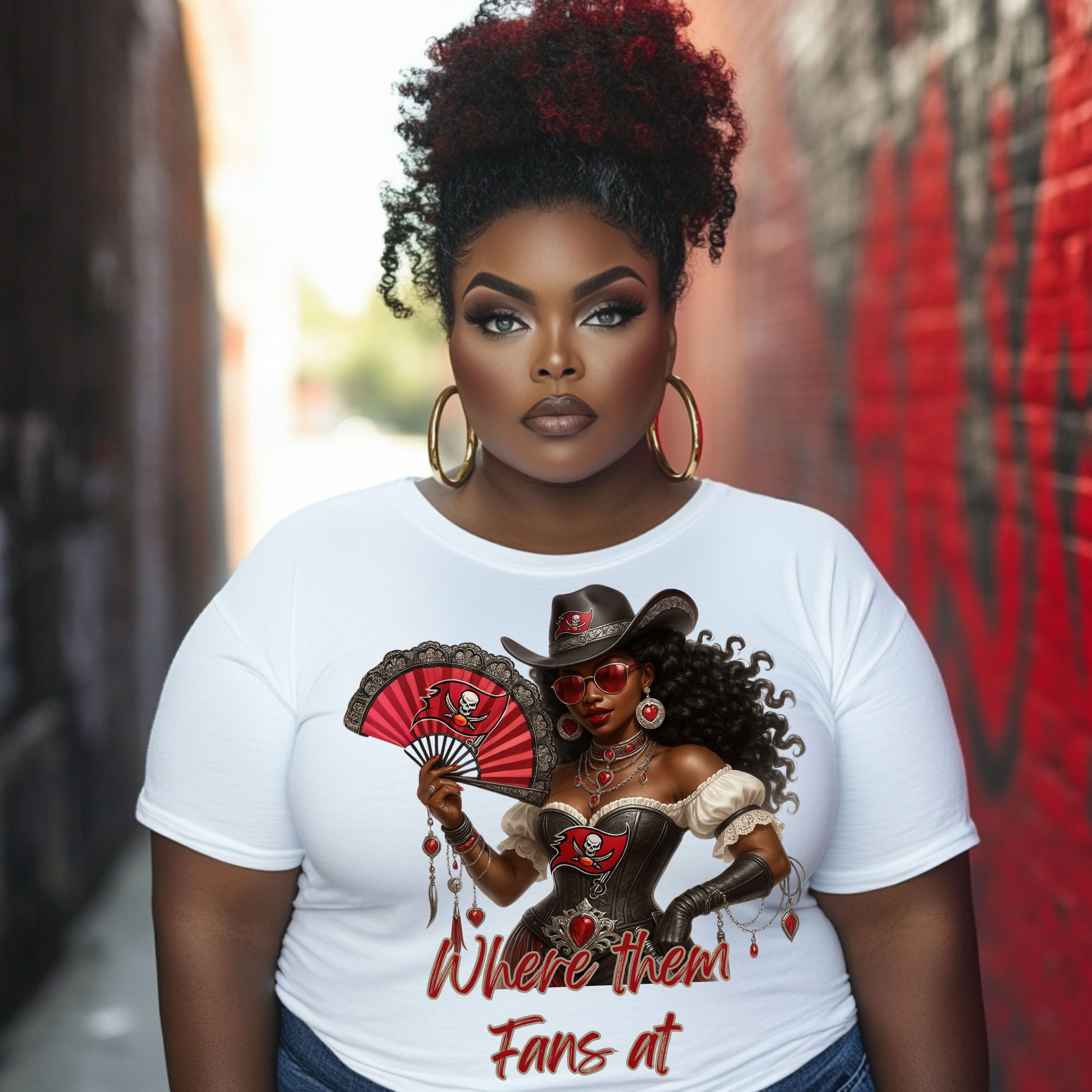 Tampa Bay Where Them Fans At PNG | Trendy Football Girl Art