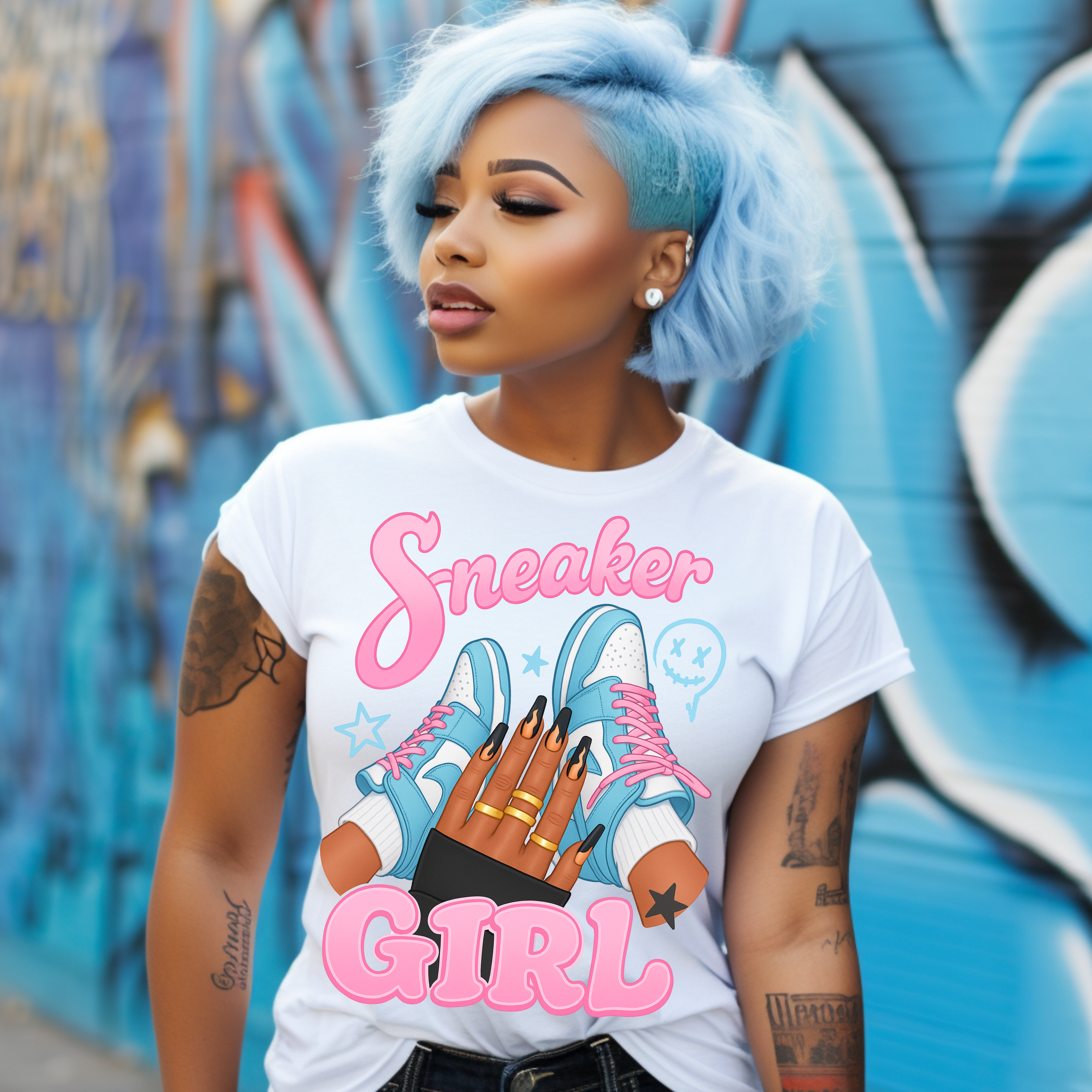 Sneaker Girl PNG - Trendy Digital Design for Sublimation & DTF P