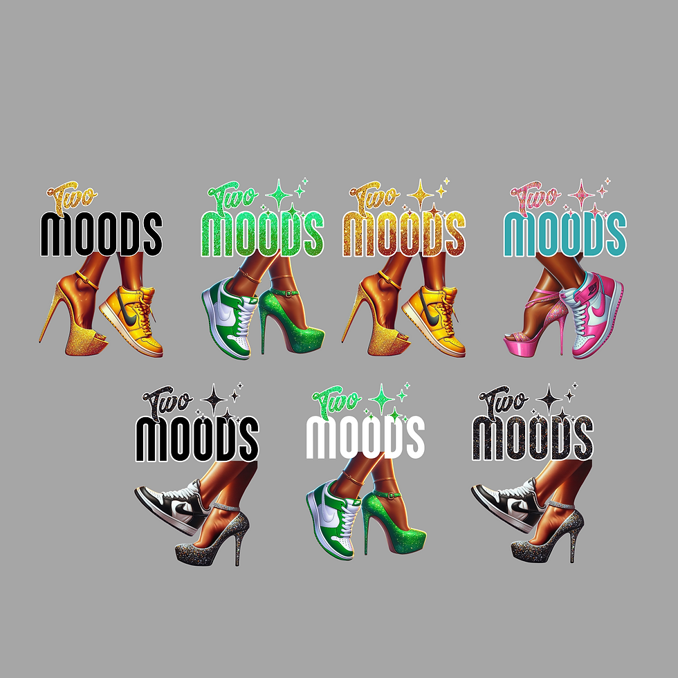 Two Moods Bundle – Glam Heels & Sneaker Life PNG Set | Digital Download for DTF