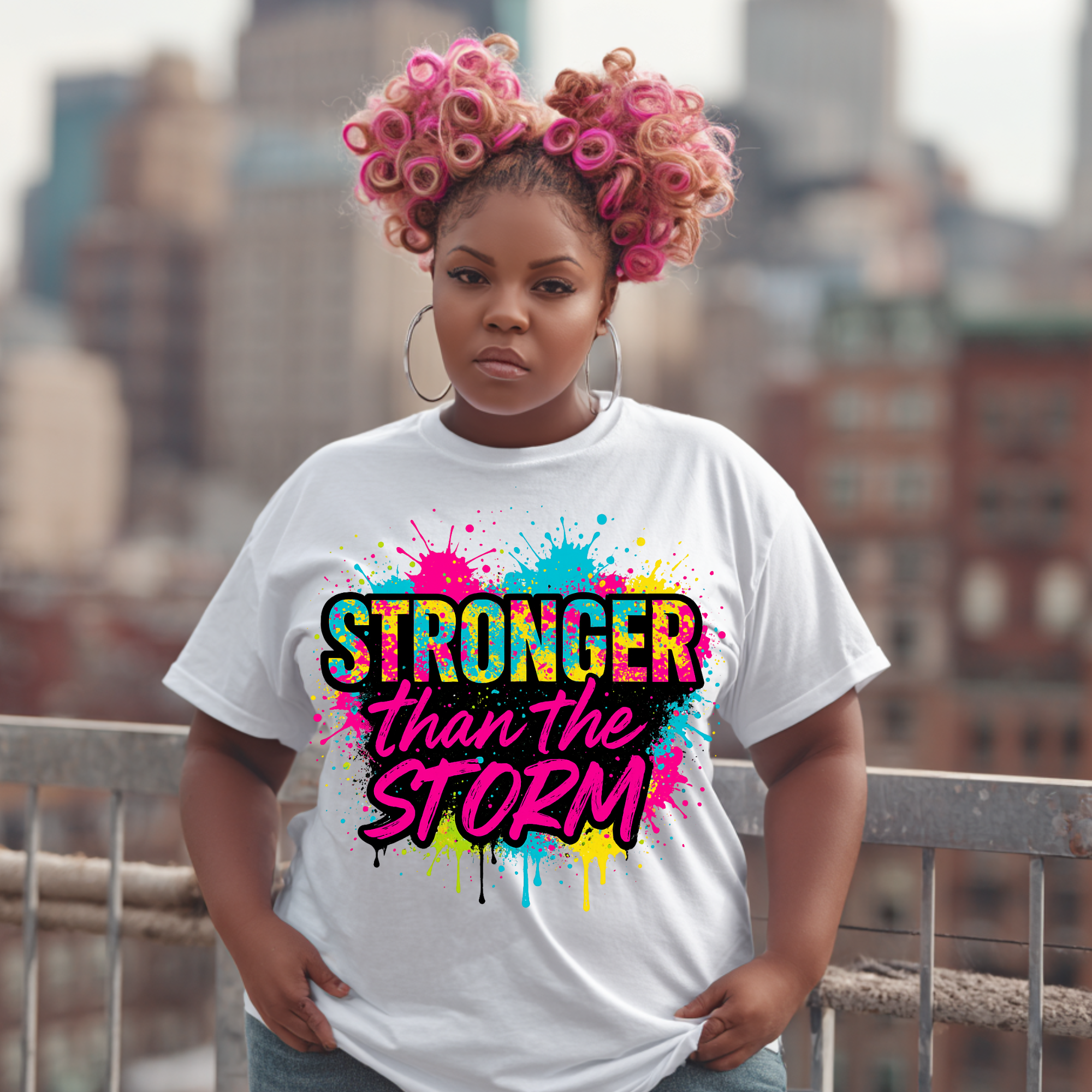 Stronger Than The Storm PNG | Motivational Quote Shirt Design | Sublimat