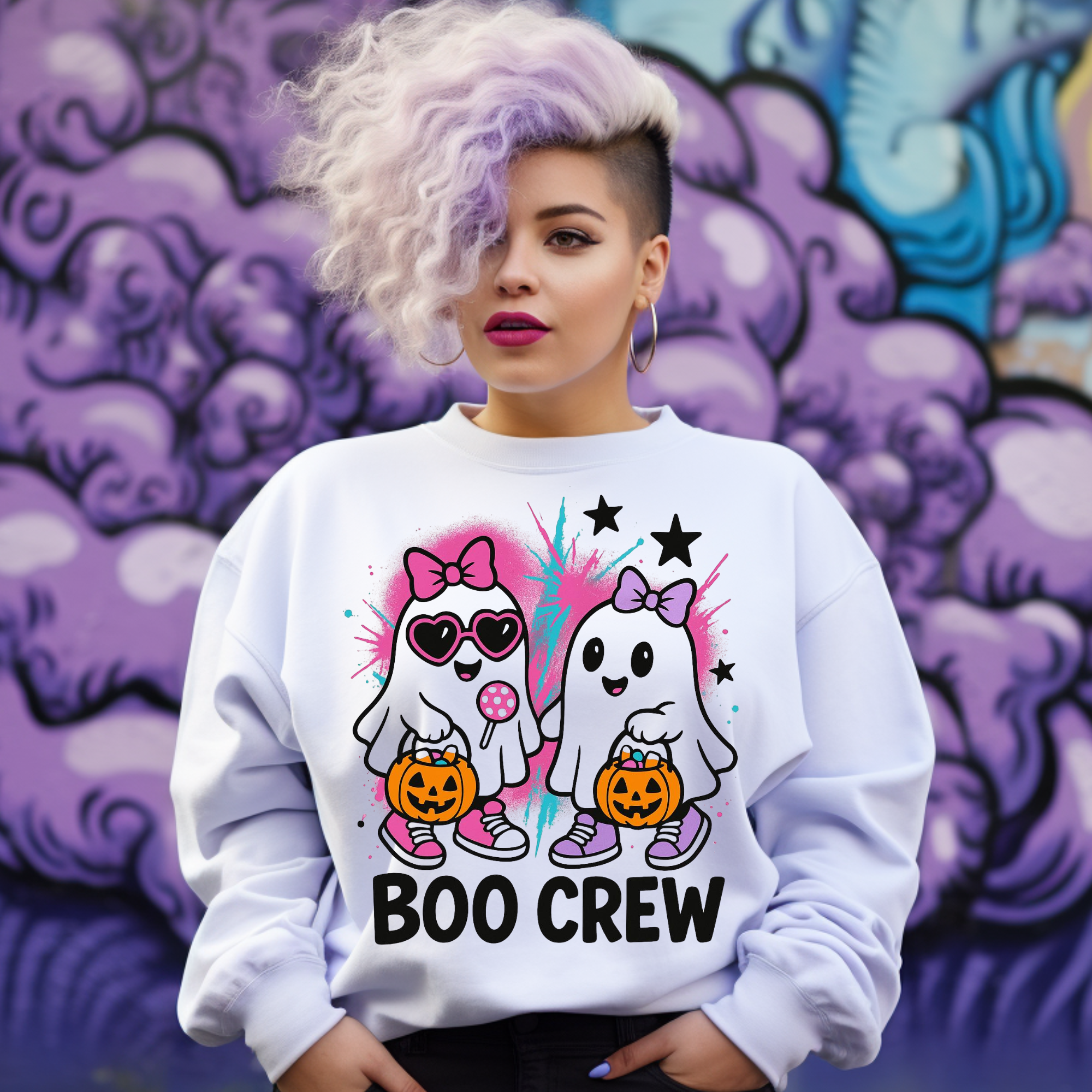 Cute Halloween Ghost PNG | Boo Crew Trick or Treat Digital Download | Spooky Gho