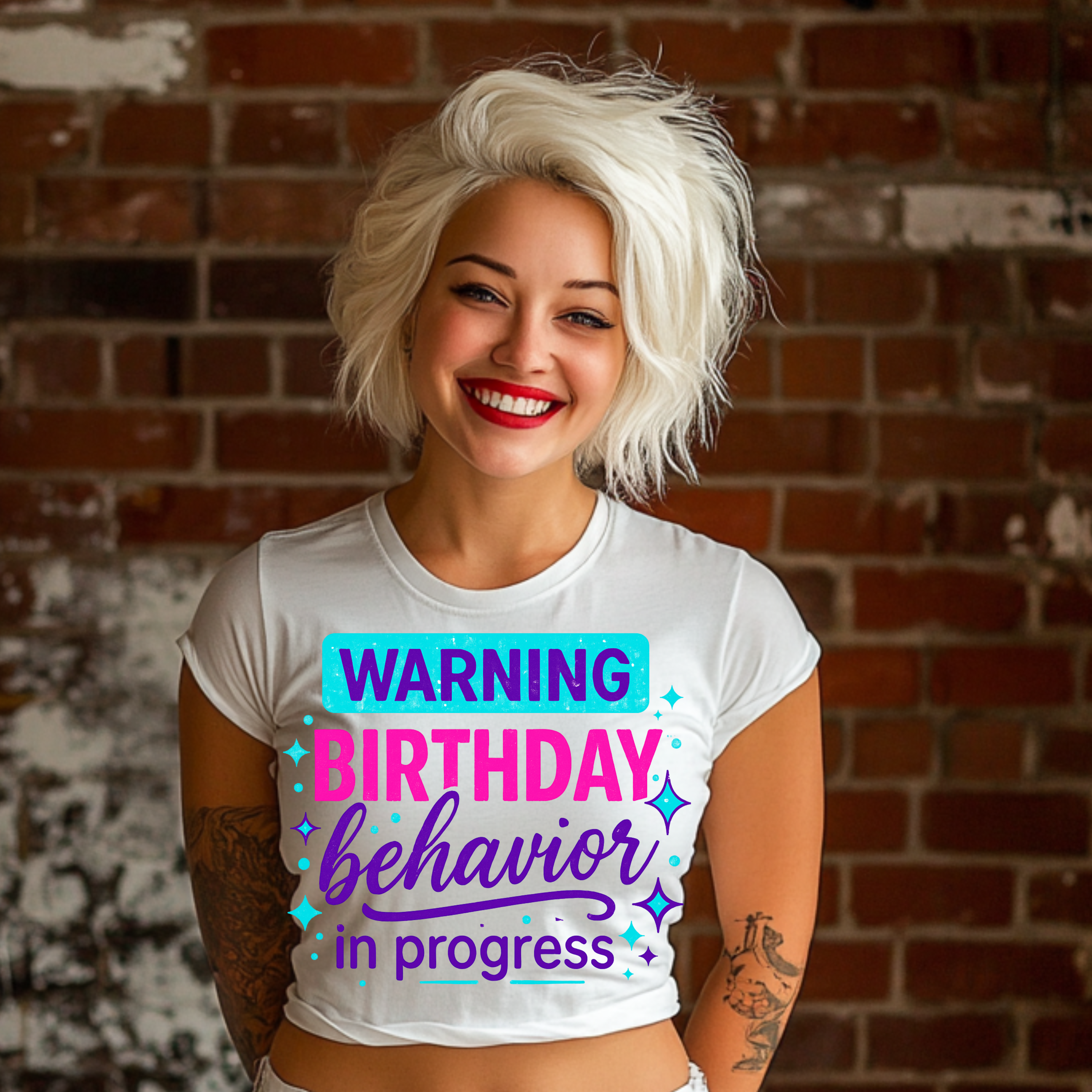 Funny Birthday PNG | Warning Birthday Behavior in Progress