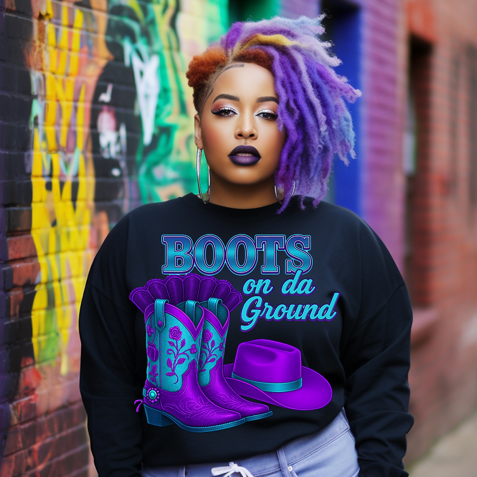 Cowgirl “Boots on Da Ground” PNG – Western Sublimation Design Download