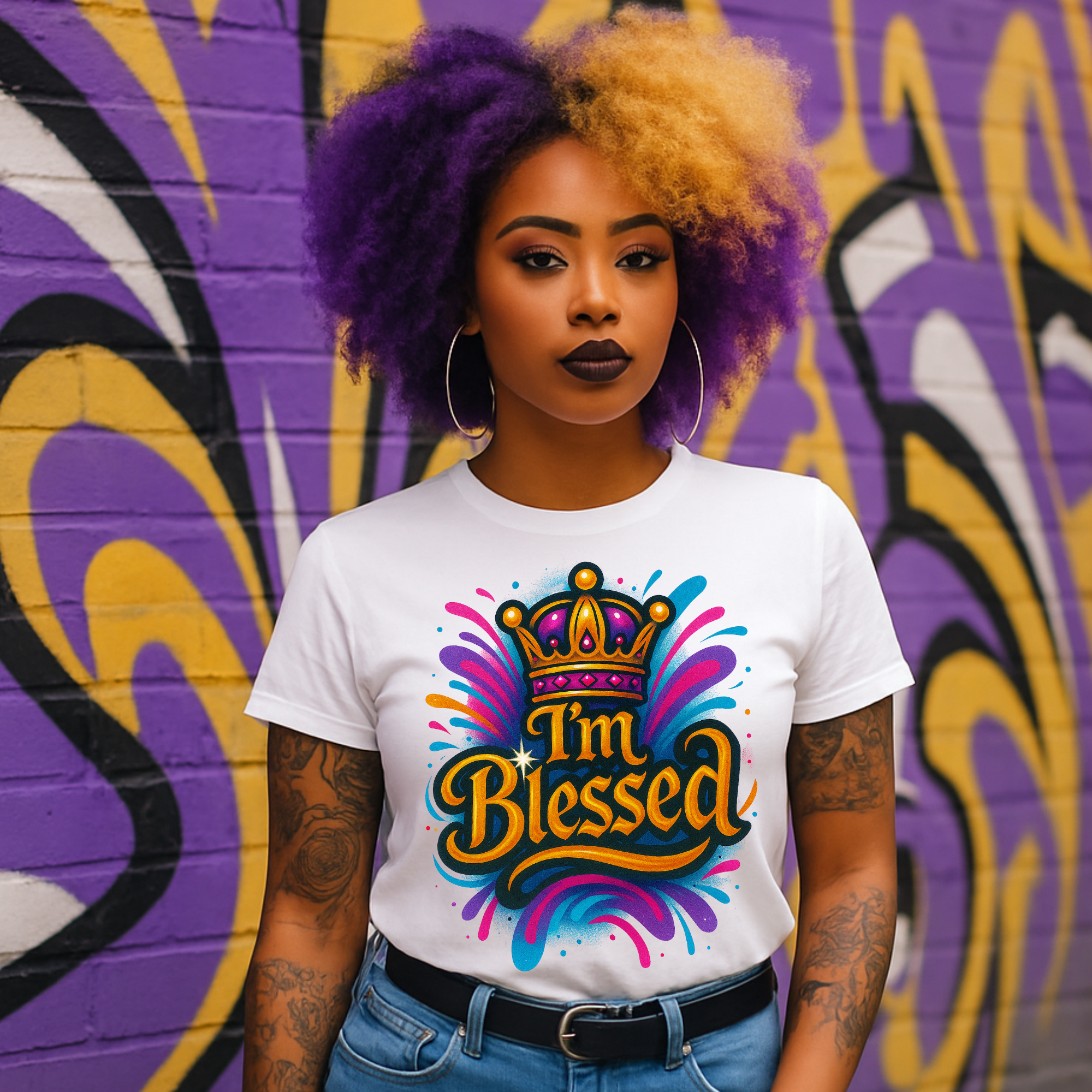 I'm Blessed Crown PNG Digital Download | Black Queen Melanin Shirt Desig