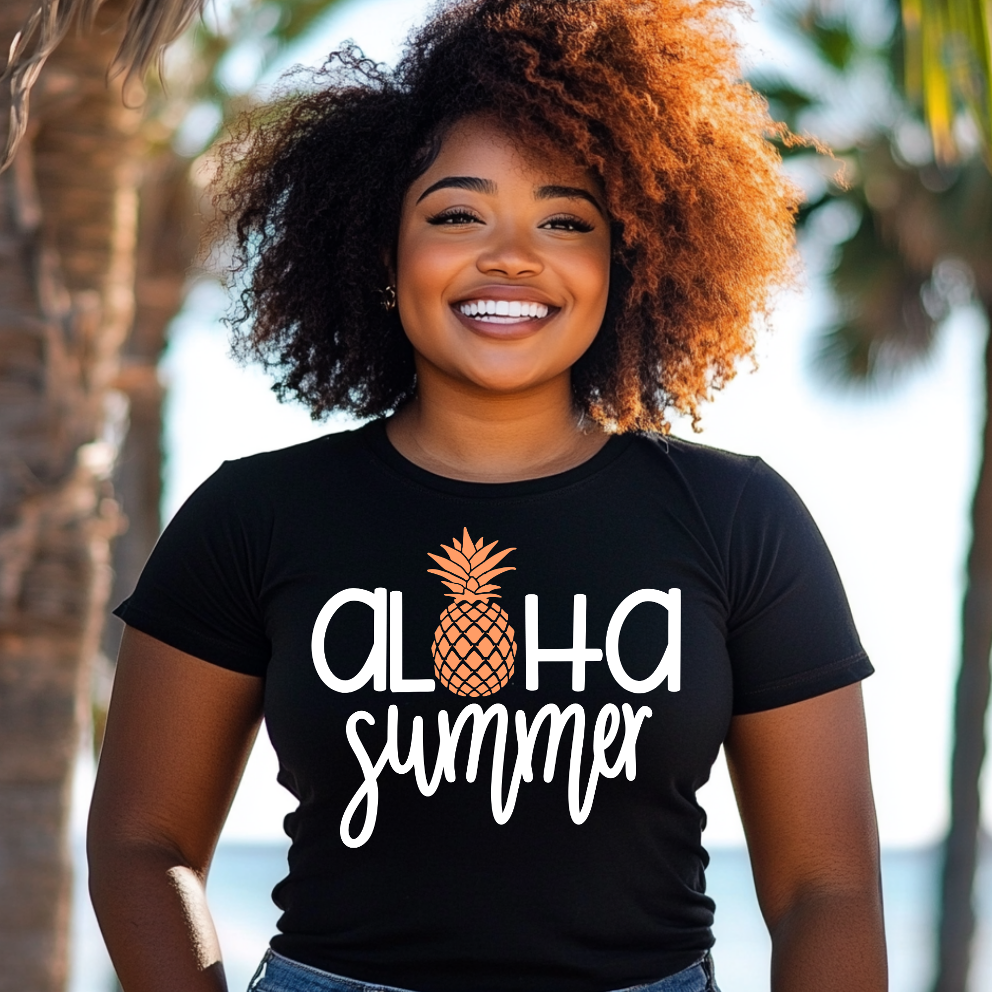 Aloha Summer PNG | Pineapple Summer Shirt Design | Tropical Sublimation
