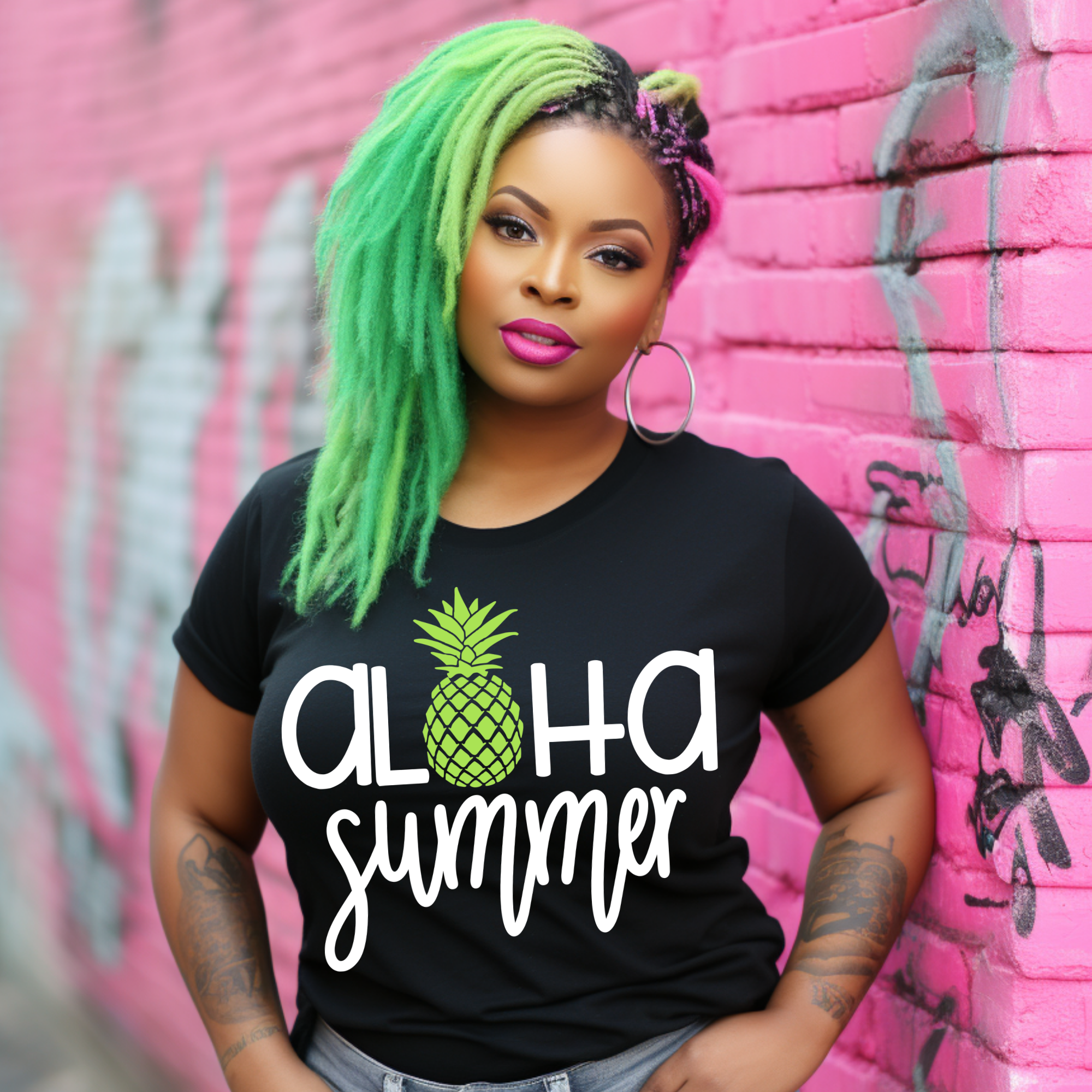 Aloha Summer PNG | Pineapple Summer Shirt Design | Tropical Sublimation