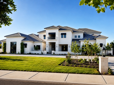 Gilbert custom home with grassy front yard landscaping and new plants and trees