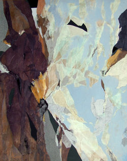 Altopiano del Tibet 121,5x139,5 tecnica mista collage 2001