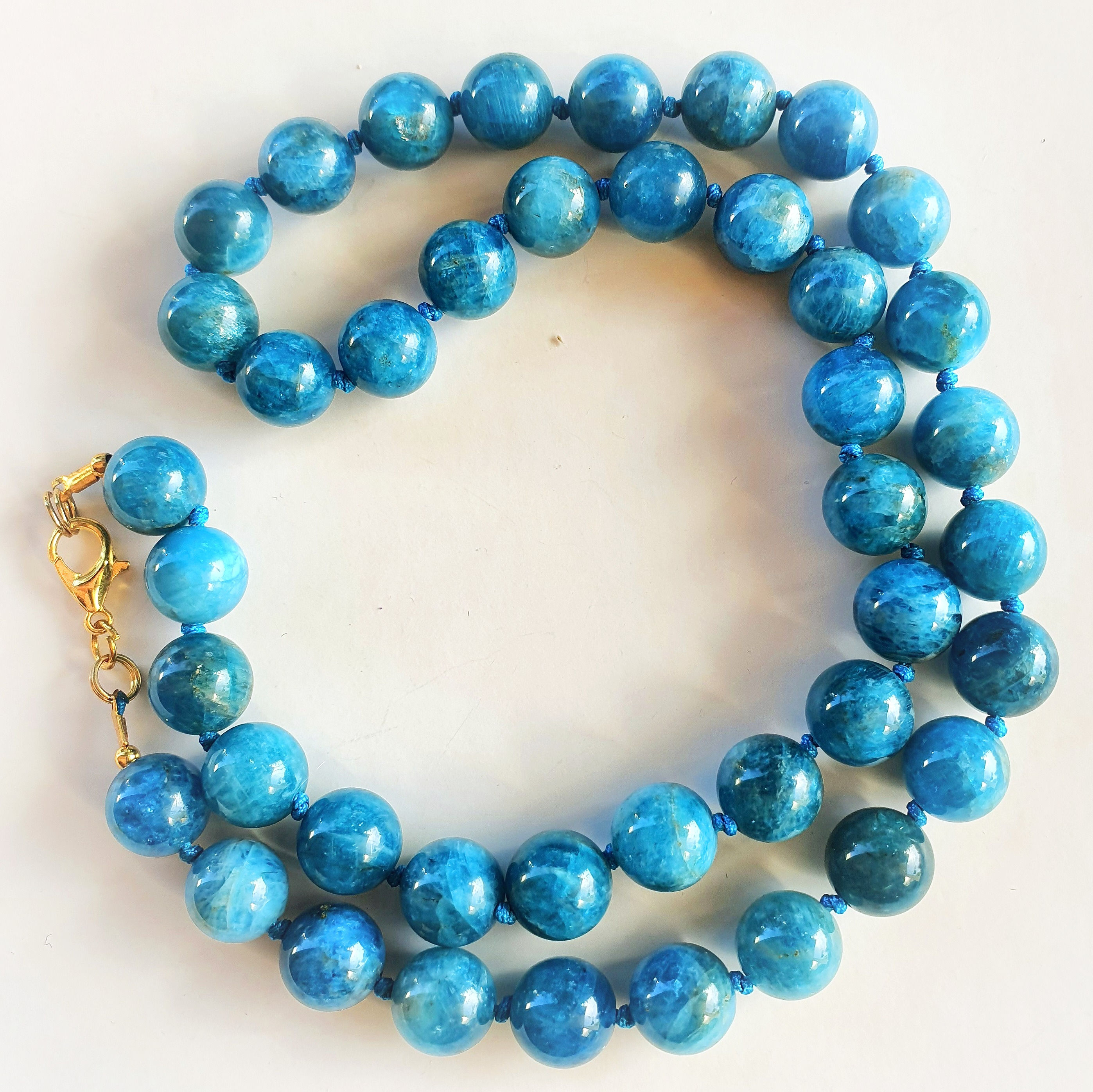 Collier en Apatite bleue