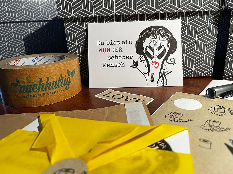 Miniaturbild: Designer-Postkarte "Du bist ein wunderschöner Mensch" sw/r