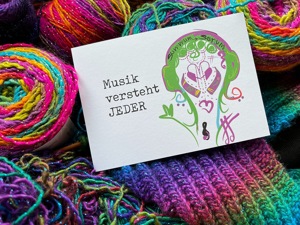 Miniaturbild: Designer-Postkarte "Musik versteht jeder" psychedelic