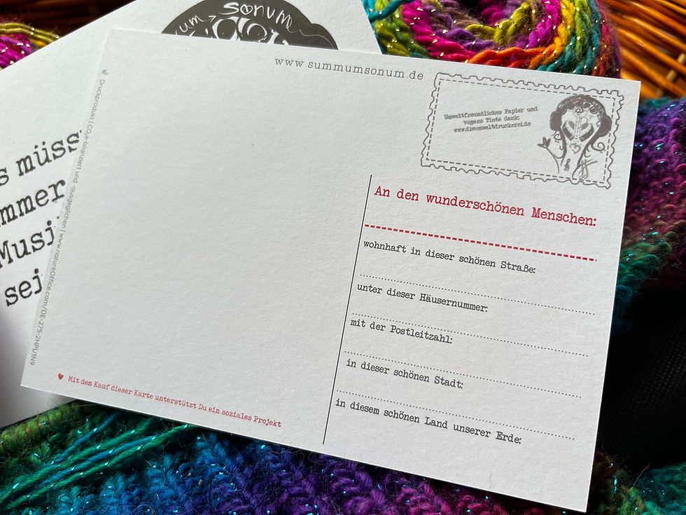 Miniaturbild: Designer-Postkarte "Es müsste immer Musik da sein" s/w