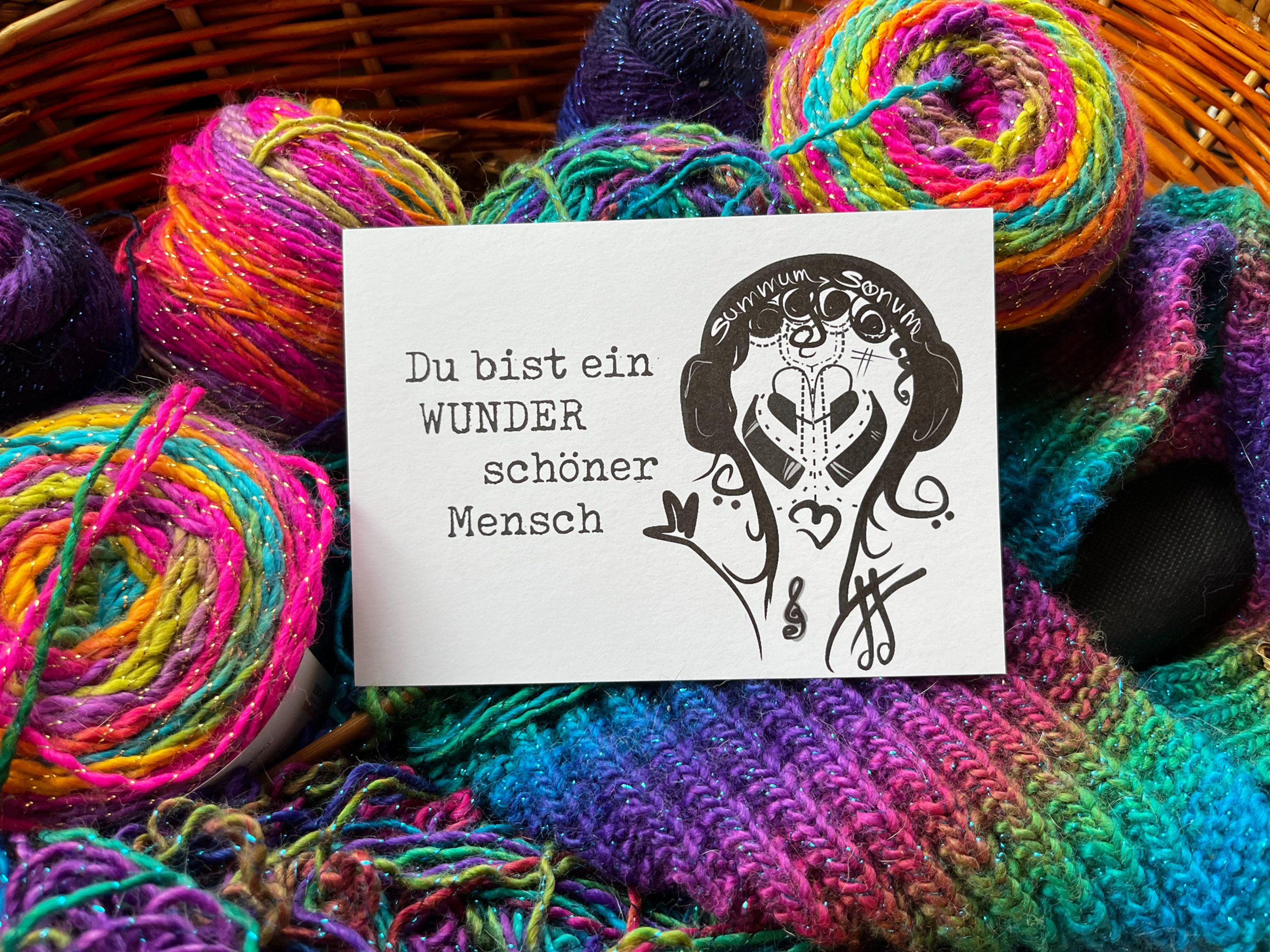 Designer-Postkarte "Du bist ein wunderschöner Mensch" schwa