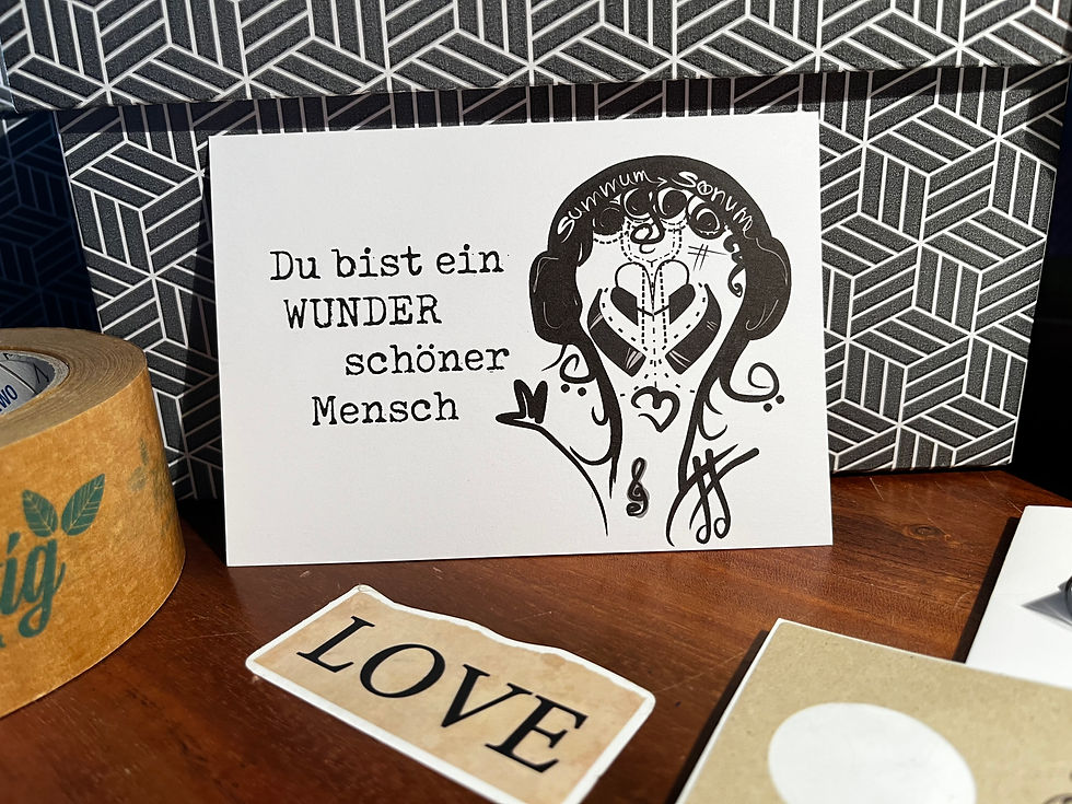 Miniaturbild: Designer-Postkarte "Du bist ein wunderschöner Mensch" schwa