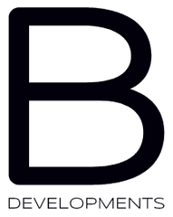 B Developments logo over waves