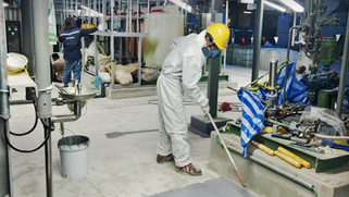 ผลงานติดตั้งพื้น EPOXY COATING บริเวณแท่นเครื่องโรงไฟฟ้า