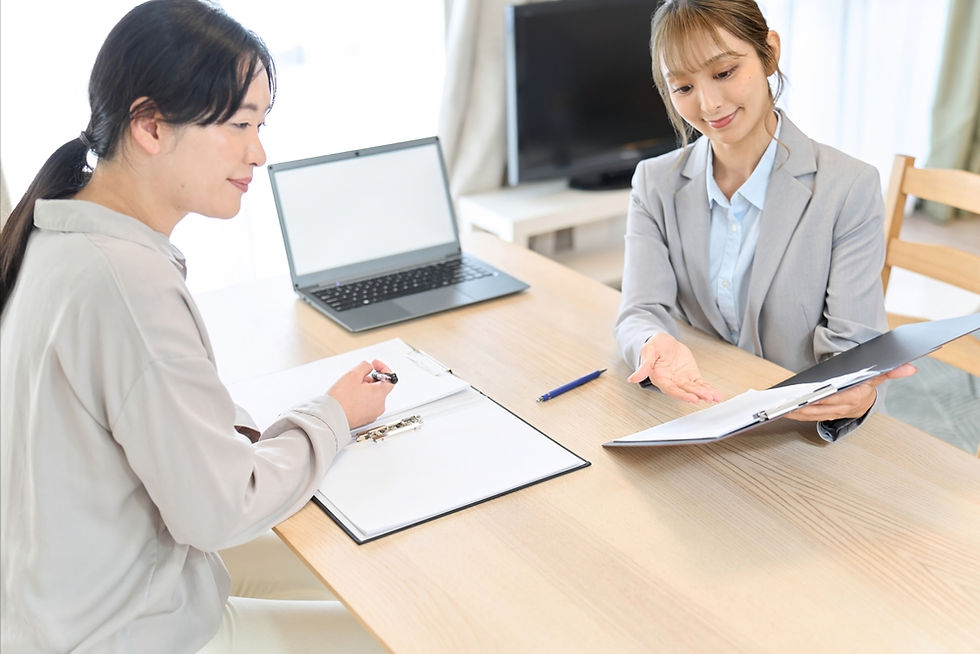 A woman evaluating the purchase of an IUL policy with living benefits - she is planning ahead.
