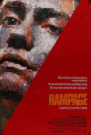 An image of the poster for the 1987 William Friedkin movie Rampage