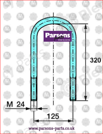 BPW 0313844154 U BOLT M24 GENUINE BPW | Parsons Parts