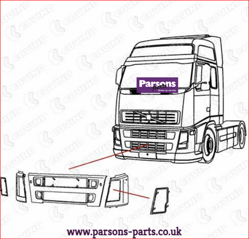 VOLVO HEAD LAMP TRIM LH 20452847, 20467370 | Parsons Parts