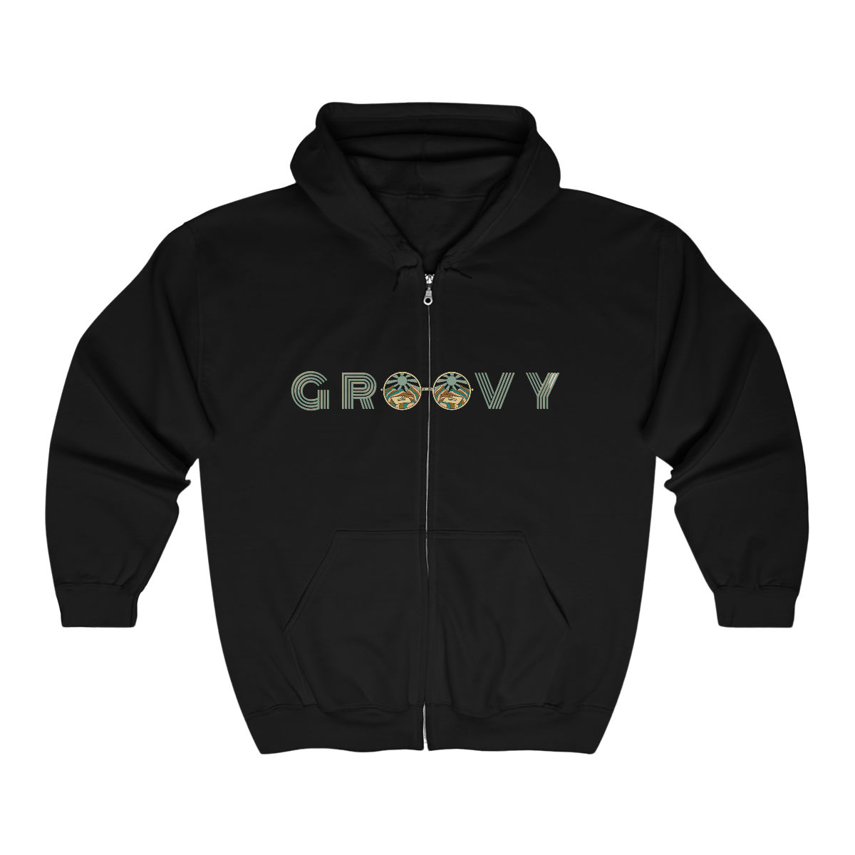 Groovy Tiler Glasses Unisex Heavy Blend™ Full Zip Hooded Sweatshirt