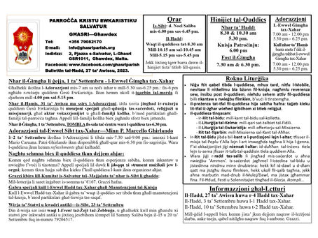 Bulletin - 27th August 2023