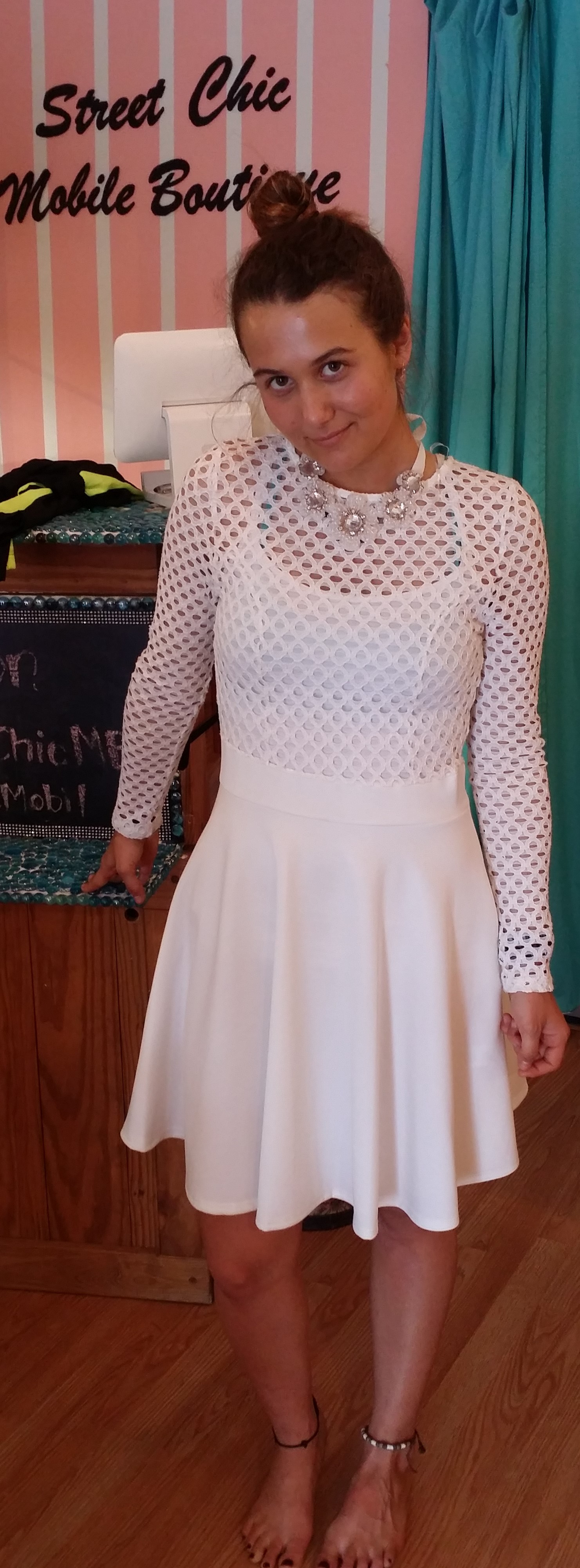 White mesh-top dress (2)