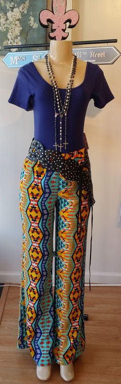 Geometric pants & blue bodysuit (2)