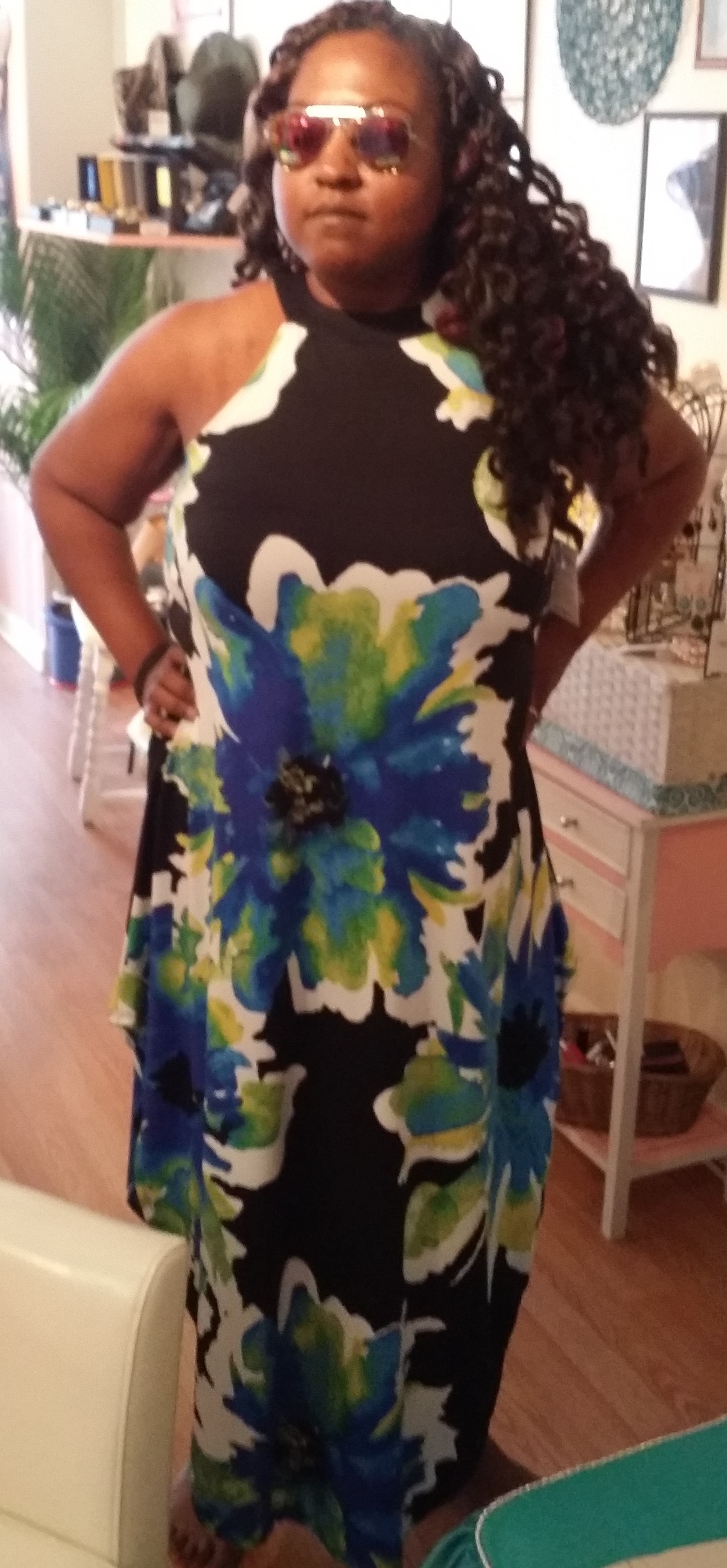 Floral and black dress2