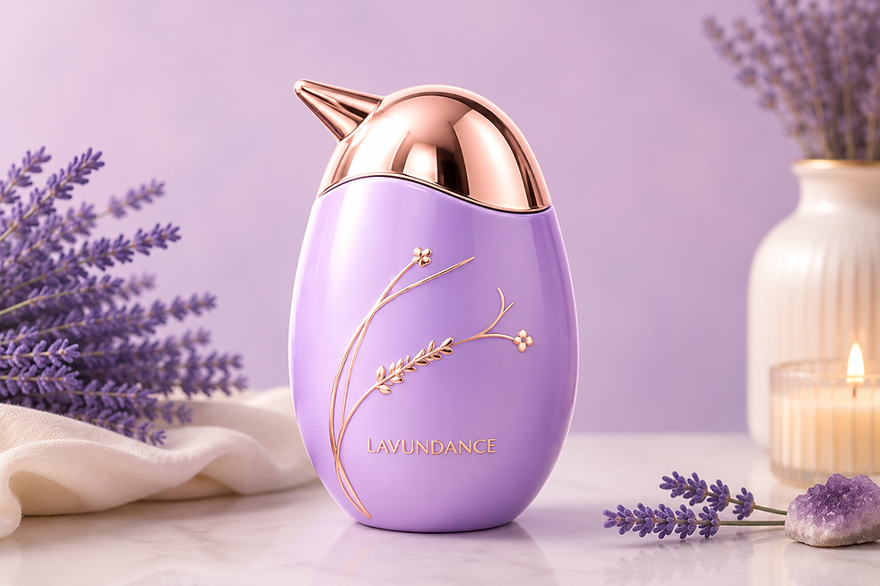 Lavundance lavender oil dispenser with rose gold details