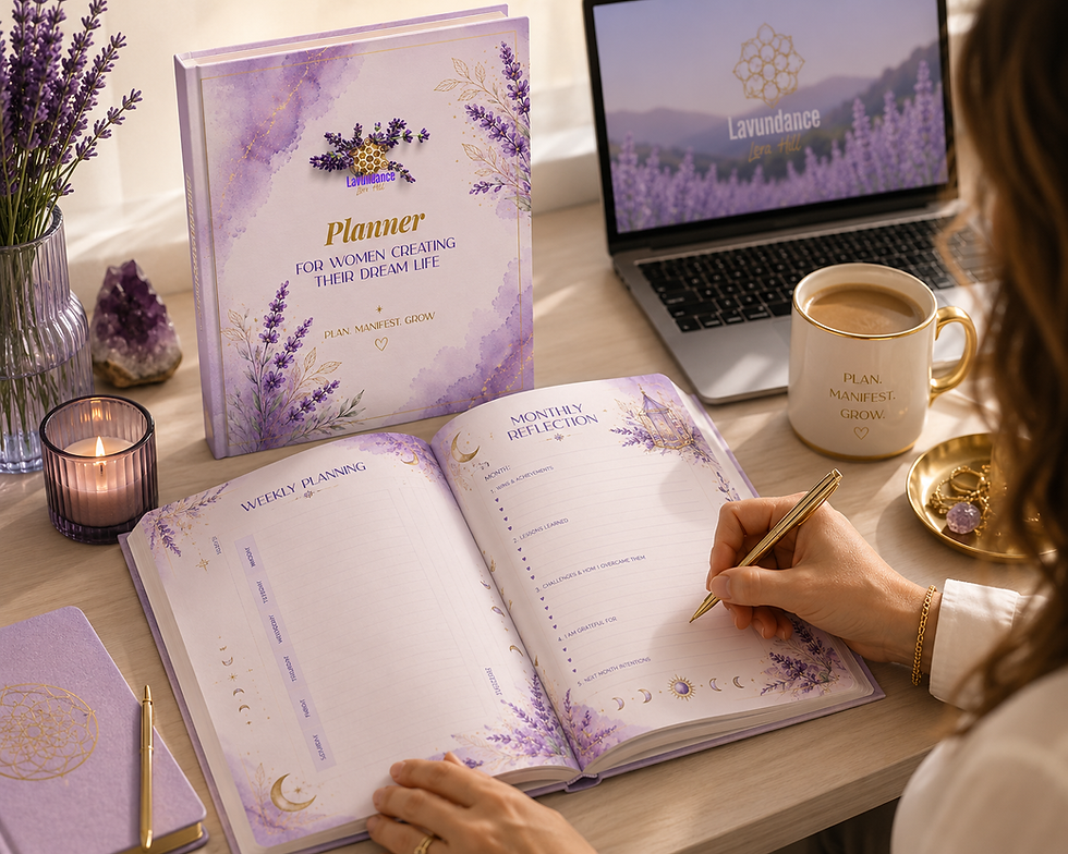 Lavundance Planner with lavender-inspired pages